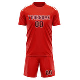 Custom Orange Red Crimson Red Soccer Set