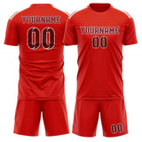 Custom Orange Red Crimson Red Soccer Set
