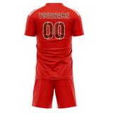 Custom Orange Red Coral Red Soccer Set