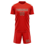 Custom Orange Red Coral Red Soccer Set