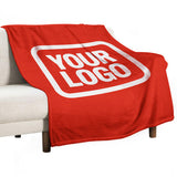 Custom Orange-Red White Blanket