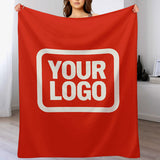 Custom Orange-Red White Blanket