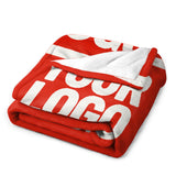 Custom Orange-Red White Blanket