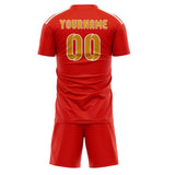 Custom Orange Red Yellow Soccer Set