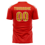 Custom Orange Red Yellow Soccer Jersey