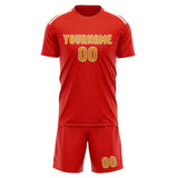 Custom Orange Red Yellow Soccer Set