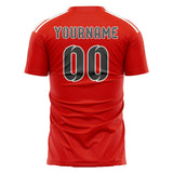 Custom Orange Red Dark Grey Soccer Jersey