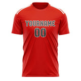 Custom Orange Red Dark Grey Soccer Jersey
