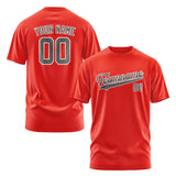 Custom Orange Red Dark Grey T-Shirt