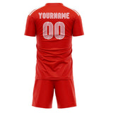 Custom Orange Red Light Pink Soccer Set