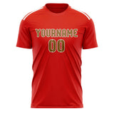 Custom Orange Red Khaki Soccer Jersey