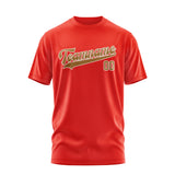 Custom Orange Red Khaki T-Shirt
