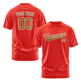 Custom Orange Red Khaki T-Shirt