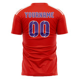 Custom Orange Red Light Purple Soccer Jersey