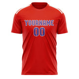 Custom Orange Red Light Purple Soccer Jersey