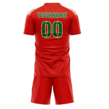 Custom Orange Red Emerald Green Soccer Set