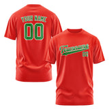 Custom Orange Red Emerald Green T-Shirt