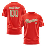 Custom Orange Red Light Khaki T-Shirt
