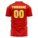 Custom Orange Red Light Yellow Soccer Jersey