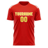 Custom Orange Red Light Yellow Soccer Jersey