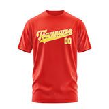 Custom Orange Red Light Yellow T-Shirt