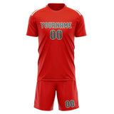 Custom Orange Red Blue Green Soccer Set