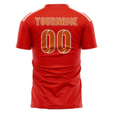 Custom Orange Red Orange Soccer Jersey