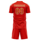 Custom Orange Red Orange Soccer Set