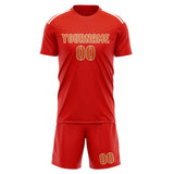 Custom Orange Red Orange Soccer Set