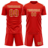 Custom Orange Red Orange Soccer Set