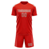 Custom Orange Red Copper Rose Soccer Set