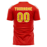 Custom Orange Red Gold Soccer Jersey