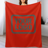 Custom Orange-Red Dark Gray Blanket