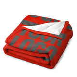 Custom Orange-Red Dark Gray Blanket