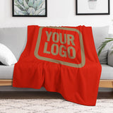 Custom Orange-Red Light Khaki Blanket