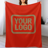 Custom Orange-Red Light Khaki Blanket
