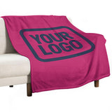 Custom Pink Navy Blue Blanket