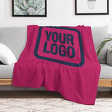 Custom Pink Navy Blue Blanket