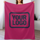 Custom Pink Navy Blue Blanket