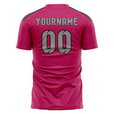 Custom Pink Gray Soccer Jersey