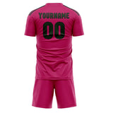 Custom Pink Dark Green Soccer Set