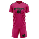 Custom Pink Dark Green Soccer Set