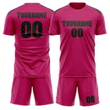Custom Pink Dark Green Soccer Set