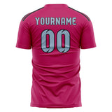 Custom Pink Light Blue Soccer Jersey