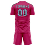 Custom Pink Light Blue Soccer Set