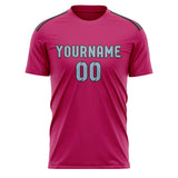 Custom Pink Light Blue Soccer Jersey