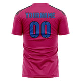 Custom Pink Sky Blue Soccer Jersey
