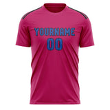 Custom Pink Sky Blue Soccer Jersey