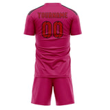 Custom Pink Red Soccer Set