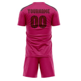 Custom Pink Crimson Red Soccer Set